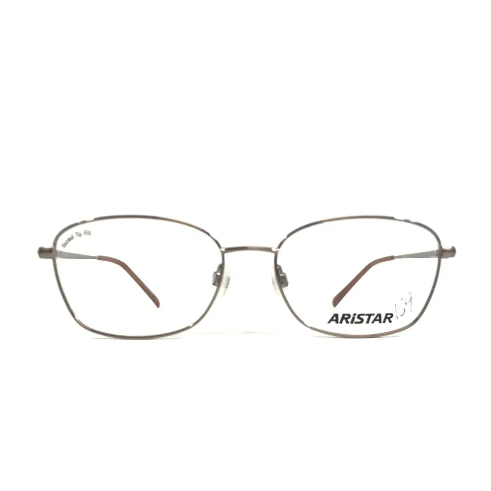 Aristar Eyeglasses Frames AR30827 573 Rose Gold Rectangle Wire Rim 56-17-145